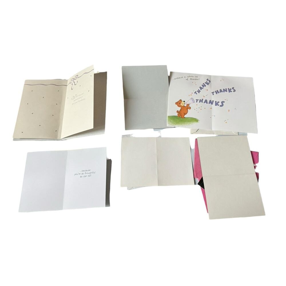 Lot Vintage Thank You and Blank Note Cards Mixed Designs Assorted Envelopes - Picture 7 of 7